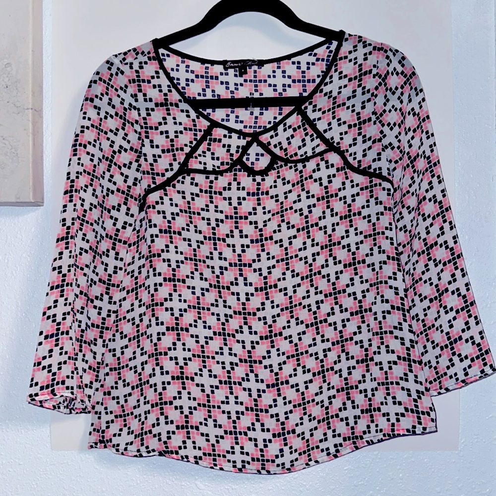 Emma’s Closet Pink And Black Checkered Shirt